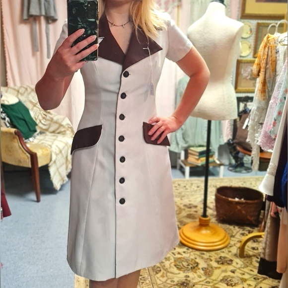 Vintage Handsewn Collared Coat Dress size Medium - Picture 8 of 8